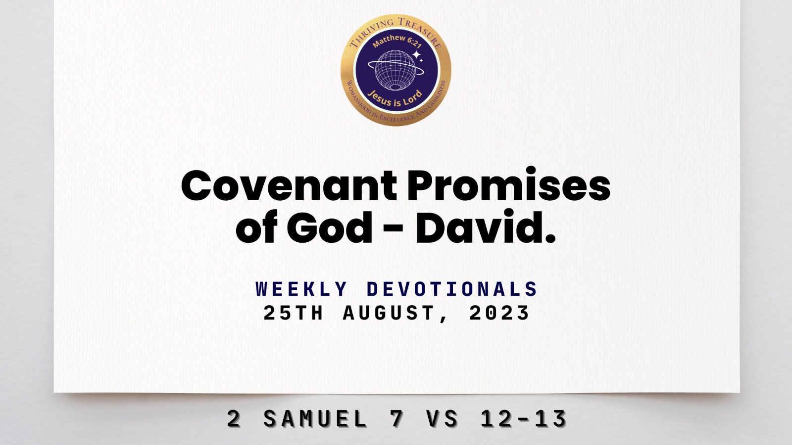Read more about the article COVENANT PROMISES OF GOD- DAVID