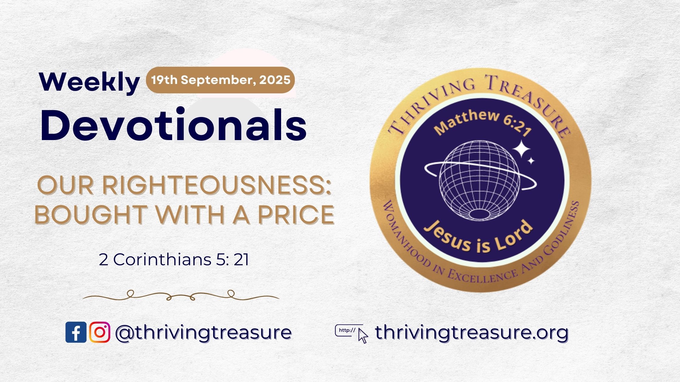You are currently viewing OUR RIGHTEOUSNESS: BOUGHT WITH A PRICE