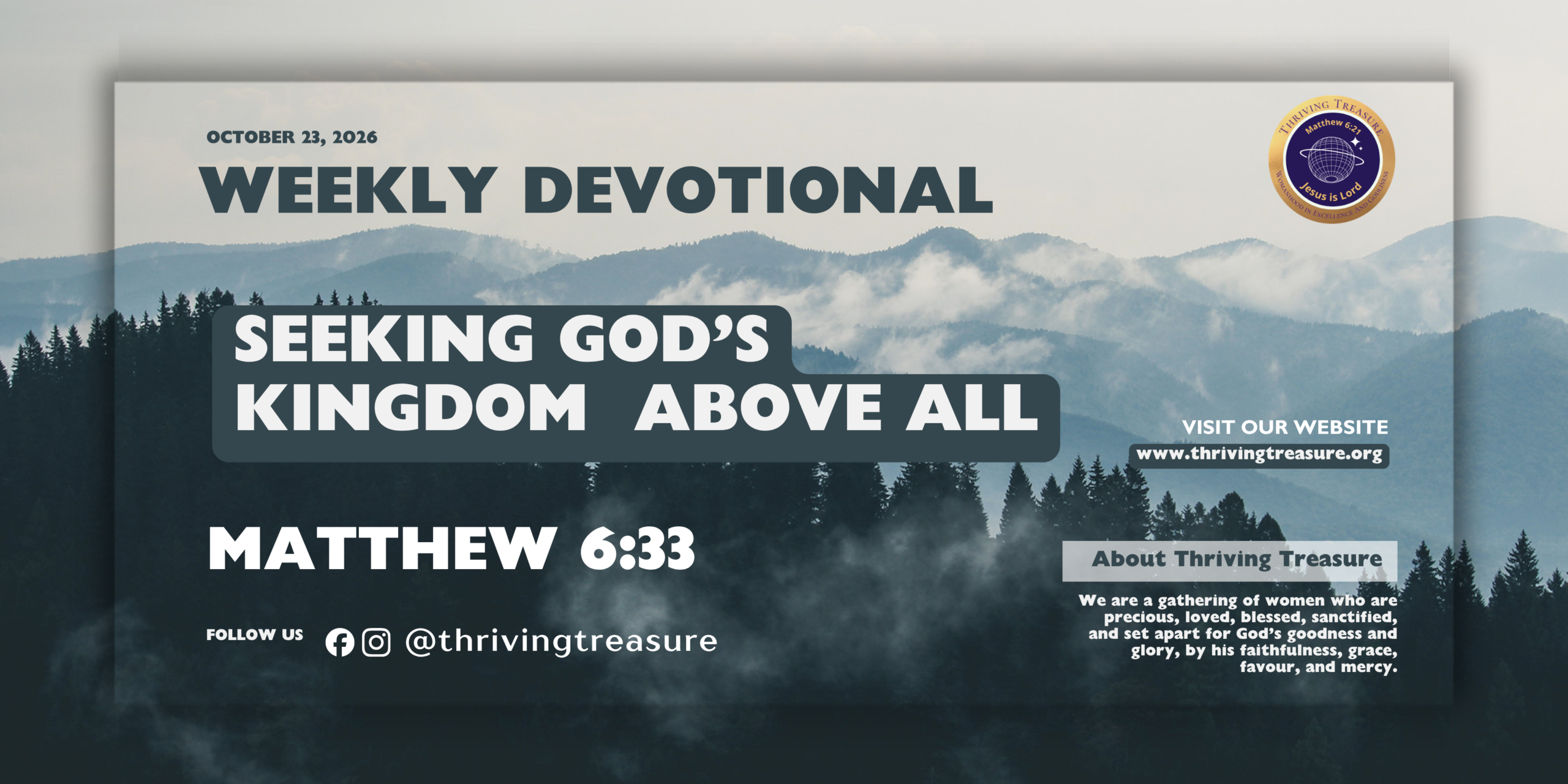 You are currently viewing SEEKING GOD’S KINGDOM ABOVE ALL